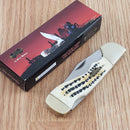 Frost Cutlery Choctaw Lockback Folding Knife 3.5" Stainless Blade Bone Handle