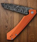 Case XX Kinzua Framelock Folding Knife 3.75" CPM-S35VN Steel Spear Point Blade Orange Stonewashed Aluminum Handle