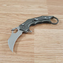 Civivi Incisor II Linerlock Folding Knife 2" Nitro-V Steel Karambit Blade Gray Aluminum Handle 16016B3