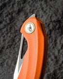 Bestech Knives Bihai Linerlock Folding Knife 2.13" 14C28N Steel Blade Orange G10 Handle