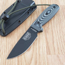 ESEE Model 3 Fixed Knife 3.88" Black Powder Coated 1095HC Steel Blade 3D Machined G10 Handle 3PMB002