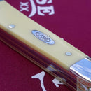 Case XX Mini Trapper Pocket Knife Carbon Steel Blades Yellow Synthetic Handle
