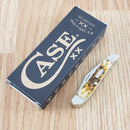 Case XX Cutlery Penaut Pocket Knife Stainless Steel Blades Amber Bone Handle