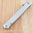 Rough Ryder Thin Man Folding Knife 3.75" Stainless Steel Blade Brushed Stainless Handle