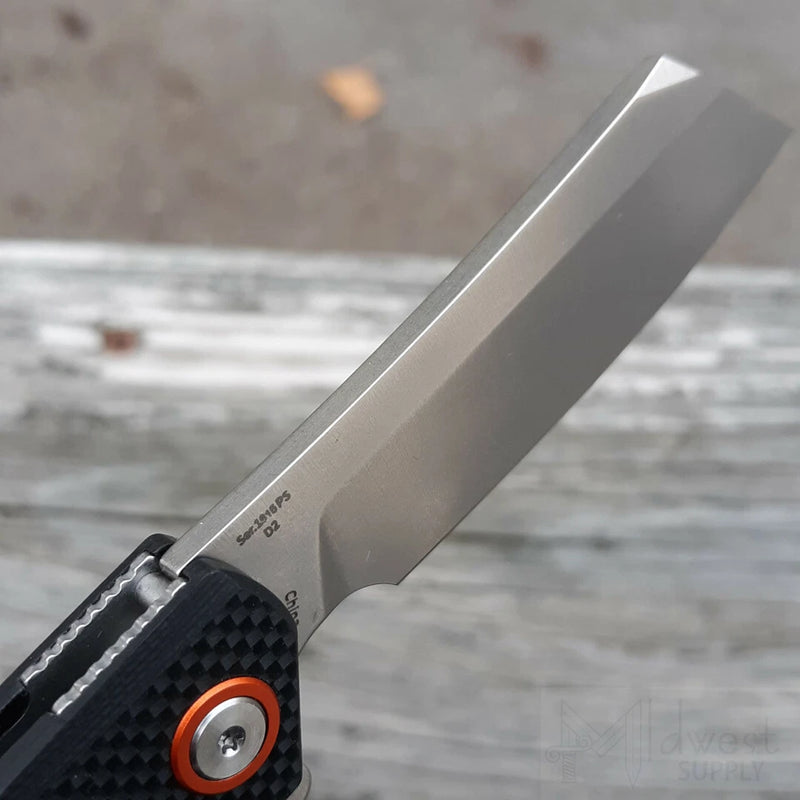 Artisan Tomahawk Linerlock Folding Knife 3" D2 Tool Steel Blade Black G10 Handle