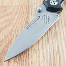 Bastinelli Creations Folding Knife 3.13" D2 Tool Steel Blade Black G10 / Titanium Handle