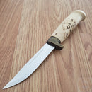Marttiini Condor De Luxe Fixed Knife 4.12" Stainless Blade Curly Birch Handle