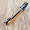 Bestech Knives Penguin Liner Folding Knife 3.63" D2 Tool Steel Blade Black / Orange G10 Handle