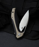 Bestech Knives Komodo Linerlock Folding Knife 3.38" D2 Tool Steel Blade Black / Tan G10 Handle