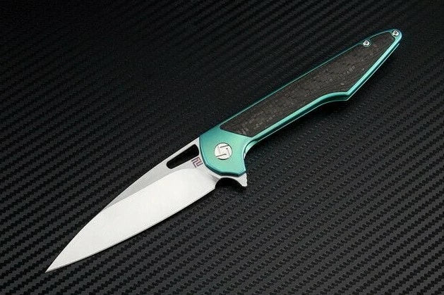 Artisan Small Archaeo Folding Knife 3 Bohler M390 Steel Blade Titanium/Carbon Fiber Handle