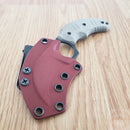 Bastinelli Creations Ligament Fixed Knife 2" Black PVD Coated Bohler M390 Steel Hawkbill Blade OD Green Canvas Micarta Handle