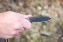 TOPS Mini Eagle XX Fixed Knife 3" 1095HC Steel Blade Black Linen Micarta Handle