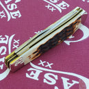 Case XX Cutlery Mini Trapper Pocket Knife Stainless Blades Amber Bone Handle