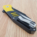 Bestech Knives Rockface Linerlock Folding Knife 3.75" D2 Tool Steel Blade Black And Yellow G10 Handle