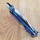Myerchin Sailors Tool Liner Stainless Steel Blade Blue Aluminum Handle