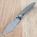 CJRB Ria Linerlock Folding Knife 3" AR-RPM9 Stainless Blade Green Canvas Handle