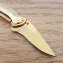 Kershaw Chive Assisted Folding Knife 2" 420HC Steel Blade Gold Stainless Handle