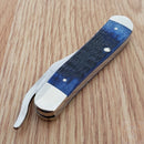 Case XX Cutlery RussLock Folding Knife 2.7" Stainless Steel Blade Navy Blue Bone Handle 07057