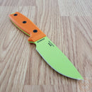 ESEE Model 3 Fixed Knife 3.75" Green Powder Coated 1095HC Steel Blade Orange G10 Handle 3PMVG