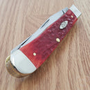 Case XX Trapper Pocket Knife Carbon Steel Blades Dark Red Bone Handle 31957