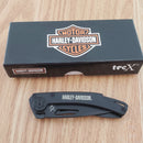 Case XX Tec X Dinero Harley Folding Knife 3" Stainless Blade Black Stainless 52080