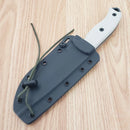 ESEE Model 5 Tactical Fixed Knife 5.25" Part Serrated 1095HC Steel Blade Canvas Micarta Handle 5STG