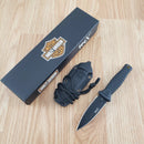 Case XX Tec X Harley Fixed Knife 3.5" Stainless Blade Black Textured GRN Handle 52162