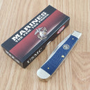 Case XX USMC Trapper Navy Pocket Knife Stainless Steel Blades Jigged Bone Handle 13195
