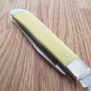 Case XX Cutlery Trapper Pocket Knife Carbon Steel Blades Smooth Yellow Synthetic Handle 00161