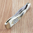 Frost Cutlery Choctaw Lockback Folding Knife 3.5" Stainless Blade Bone Handle