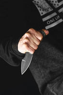 TOPS Felony Stop Fixed Knife 3.5" Full Tang 1095 Steel Blade Gray Micarta Handle