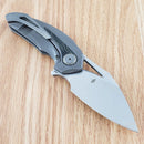 Bestech Knives Nuke Frame Folding Knife 2.63" Bohler M390 Steel Blade Dark Gray Titanium/G10 Handle