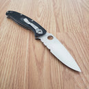 Spyderco Resilience Folding Knife 4.25" Part Serrated 8Cr13MoV Steel Blade FRN