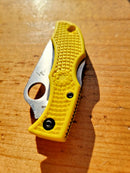 Spyderco Ladybug 3 Salt Knife 1.88" Serrated H2 Steel Blade Yellow FRN Handle