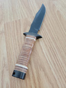 SOG Bowie 2.0 Fixed Knife 6.38" AUS-8 Steel Blade Leather/Steel Handle