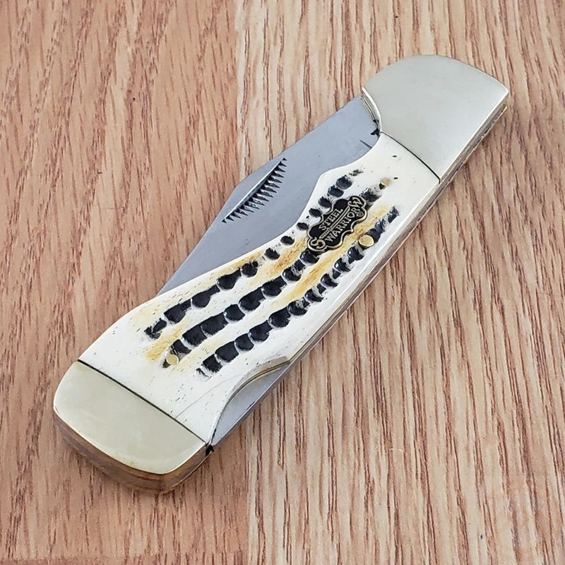 Frost Cutlery Choctaw Lockback Folding Knife 3.5" Stainless Blade Bone Handle