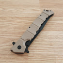 Cold Steel Large Luzon Folding Knife 6" 8Cr13MoV Steel Blade Tan GFN Handle