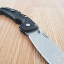 Cold Steel L Voyager Folding Knife 4" AUS-10A Steel Blade Black Black Griv-Ex Handle