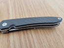 CJRB Ria Linerlock Folding Knife 3" 12C27 Sandvik Steel Blade Black Carbon Fiber Handle