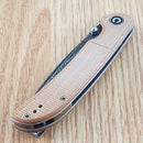 Civivi Imperium Folding Knife 3.5" Damascus Steel Blade Brown Micarta Handle