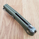 CJRB Kicker Recoil Lock Folding Knife 3.5" D2 Tool Steel Blade Green G10 Handle