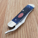 Case XX Cutlery RussLock Folding Knife 2.7" Stainless Steel Blade Navy Blue Bone Handle 07057