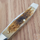 Case XX Cutlery Small Texas Jack Pocket Knife Chrome Vanadium Blades Bone Handle 00077