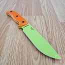 ESEE Model 6 Plain Edge Fixed Knife 5.75" Venom Green Powder Coated 1095HC Steel Blade Orange G10 Handle 6PVG