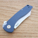 CJRB Kicker Recoil Lock Folding Knife 3.5" D2 Tool Steel Extended Tang Blade Blue-Gray Textured G10 Handle 1915BU