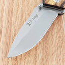 Elk Ridge Linerlock Folding Knife 3.25" 3Cr13 Steel Blade Zebra Wood Handle