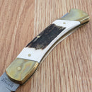 Schrade Lockback Folding Knife 3.75" Satin Stainless Steel Blade Stag Handle