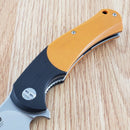 Bestech Knives Penguin Liner Folding Knife 3.63" D2 Tool Steel Blade Black / Orange G10 Handle