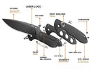 CJRB Scoria Folding Knife 3.48" AR-RPM9 Stainless Steel Blade Black G10 Handle