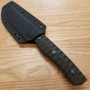 Bestech Knives Heidi Blacksmith 2 Fixed Knife 4" S35VN Steel Blade Black Sculpted Carbon Fiber Handle